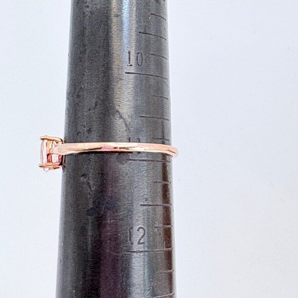 VTG Sterling Silver 925 Pink Cubic Zirconia Prong Set Statement Ring Size 10.75 - Picture 9 of 10